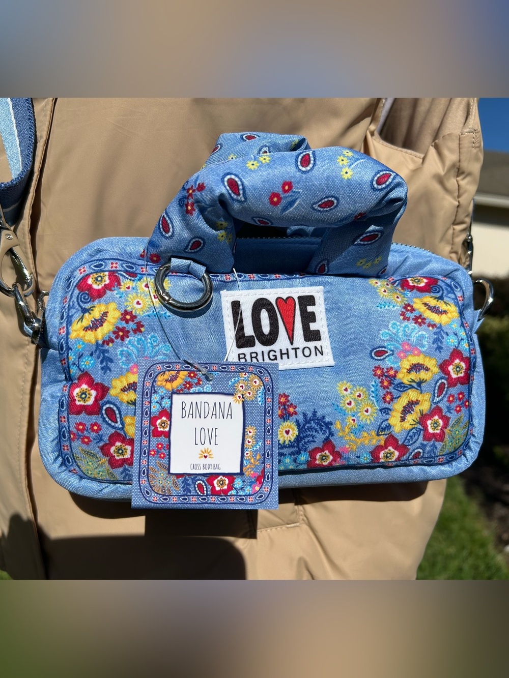 NWT🌷Brighton Blue Floral Crossbody Bag
